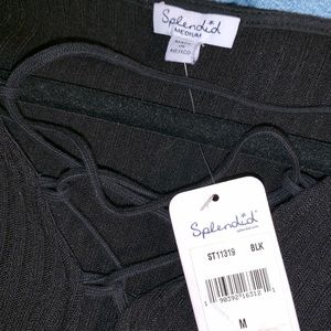 Black lace up bodysuit, NWT